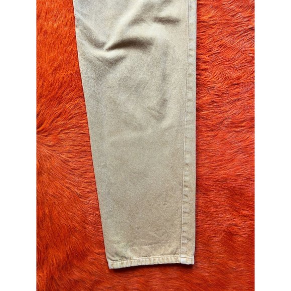 90s vintage Pepe yellow jeans button fly loose fit high waist 30W 1990s - Picture 8 of 9